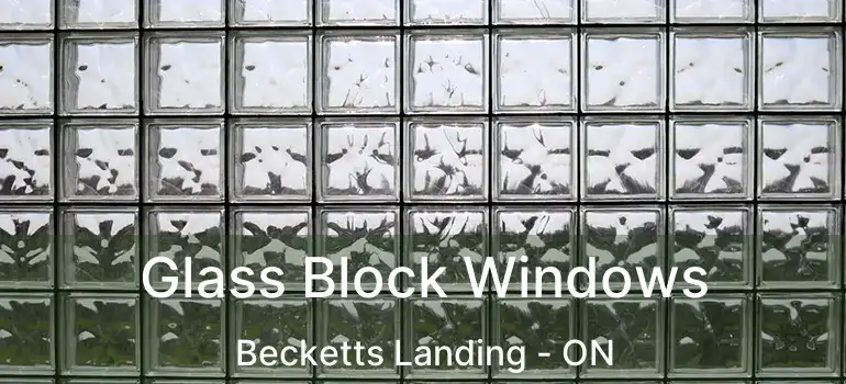  Glass Block Windows Becketts Landing - ON