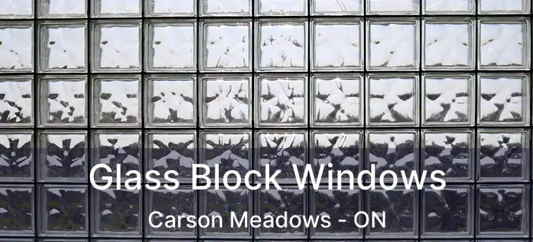  Glass Block Windows Carson Meadows - ON