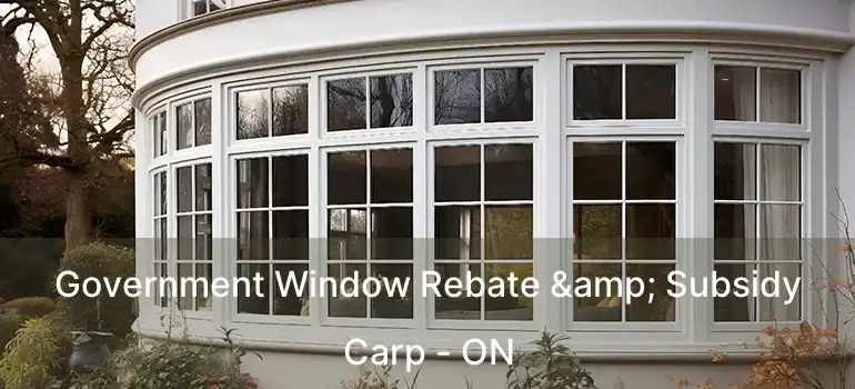  Government Window Rebate & Subsidy Carp - ON