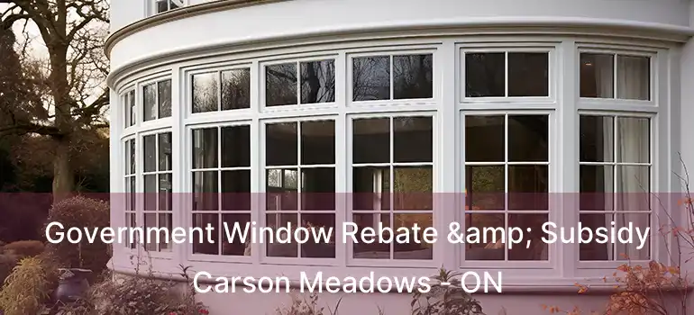  Government Window Rebate & Subsidy Carson Meadows - ON