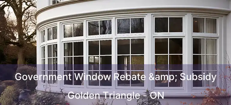  Government Window Rebate & Subsidy Golden Triangle - ON