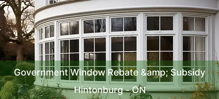  Government Window Rebate & Subsidy Hintonburg - ON