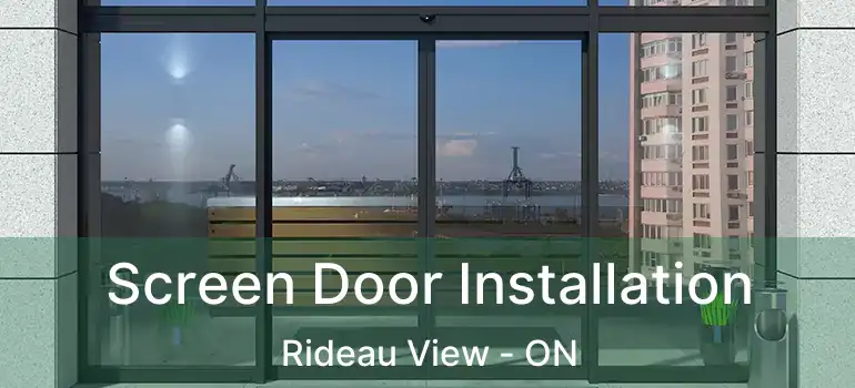  Screen Door Installation Rideau View - ON