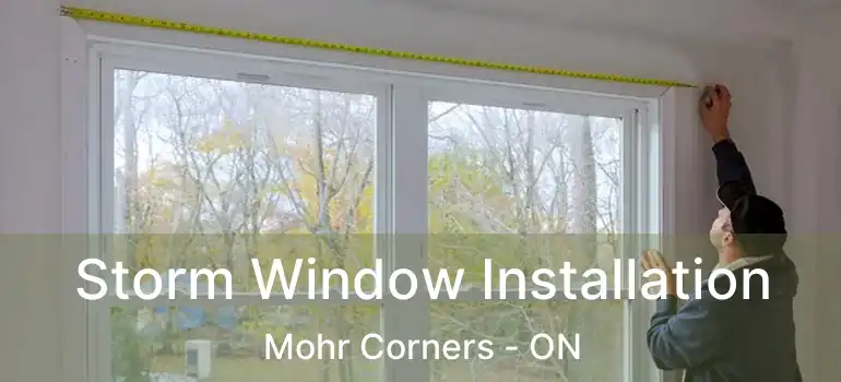  Storm Window Installation Mohr Corners - ON