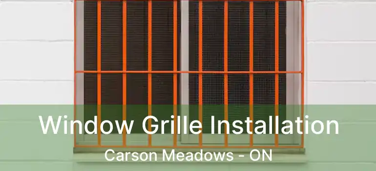  Window Grille Installation Carson Meadows - ON