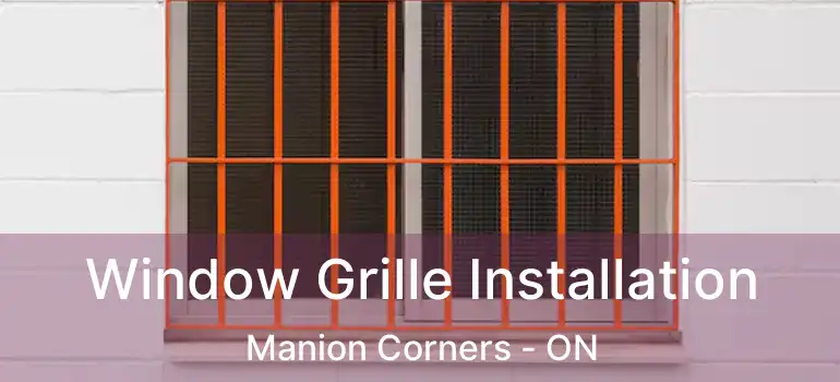  Window Grille Installation Manion Corners - ON