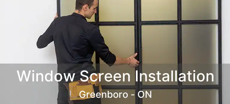  Window Screen Installation Greenboro - ON