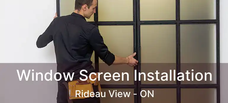  Window Screen Installation Rideau View - ON